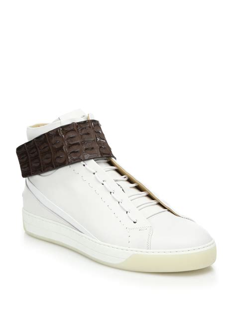 fendi shoes sneakers leather|saks Fendi high top sneakers.